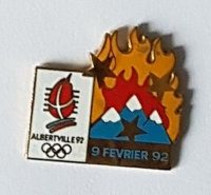 Pin's  Sports  Jeux  Olympiques  ALBERTVILLE  1992, 9  FEVRIER  92  Verso  COJO  1991 - Olympische Spiele