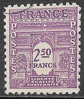France 1944. Scott #476E (U) Arc De Triomphe - 1944-45 Triomfboog