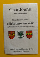 16669 - 700e De La Confédération Chardonne 1990 Communes De Bercher-Fey-Rueyres - 700ème De La Confédération Helvétique