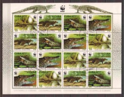 Cuba 2003 Kleinbogen Mi 4553-4556 WWF - CROCODILES - Gebruikt