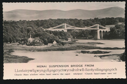 Postcard Of Suspension Bridge,Menai Strait,Anglesey,Wales - Anglesey
