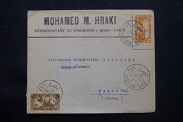 SYRIE - Enveloppe Commerciale De Homs Pour Paris En 1939 - L 75459 - Covers & Documents