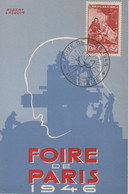 France 1946 Cachet Foire De Paris - Gedenkstempel