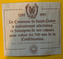 16676 - 700e De La Confédération Commune De St-Livres Salvagnin - 700 Jaar Zwitserse Confederatie