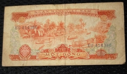 Vietnam Viet Nam South 1 Dong VF Banknote Note Billet1966 (using In 1975) - Pick #39 / 02 Photos - Vietnam