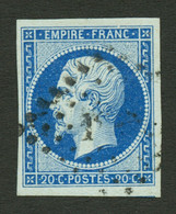 20c Empire (n°14d) Bleu FONCE Sur Vert Obl. Cote 300€. Signé BRUN. Superbe. - Other & Unclassified