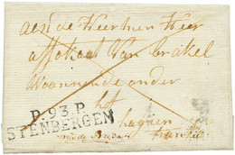 Rarissime Cachet P.93.P STENBERGEN Sur Lettre Sans Texte. 2 Ou 3 Lettres Connues. Superbe. - 1792-1815 : Departamentos Conquistados