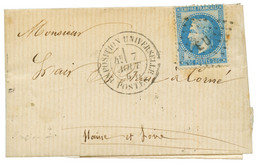 1867 20c (n°29) Obl. Losange EU + EXPOSITION UNIVERSELLE POSTES Sur Lettre. Superbe. - 1863-1870 Napoleon III With Laurels