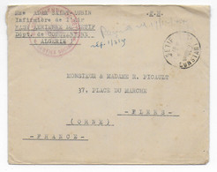 1944 - ENVELOPPE FM CROIX-ROUGE De La BASE AERIENNE De SETIF (ALGERIE) - SUPERBE CACHET AU DOS => FLERS - Cruz Roja