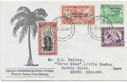 3565  Carta Apia 1946, Sellos Con Sobrecarga WESTERN SAMOA, Serie Completa. - Lettres & Documents