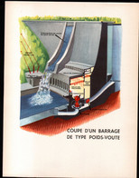 Coupe D'un Barrage De Type Poids Voute. Format 31 X 24 Cm - Tools