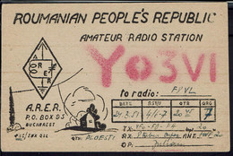 Thèmes - Carte Radio Amateur Illustrée "A.R.E.R. Q S L Bureau à Bucharest" 24-3-1951 - B/TB - - Radio Amatoriale