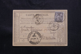 FRANCE - Cachet Commerciale Sur Carte Précurseur De Montelimar Pour Marseille En 1878, Affranchissement Sage  - L 75488 - Vorläufer