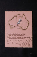 VIEUX PAPIERS - Carte Souvenir De L 'Australie - Avec Oiseau En Métal Au Centre - État Moyen Dans Un Coin - L 75522 - Collections