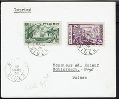 Niger - N° 57/58 Sur Enveloppe "Imprimé" De Niamey 19 Mars 38 Pour Schinznach (Suisse) Cachet D'arrivée 8-IV-38 - B/TB - - Covers & Documents