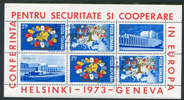ROMANIA 1973 European Security Conference Block Used.  Michel Block 108 - Blokken & Velletjes