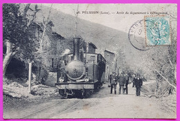 Cpa Pelussin Arrêt Tramway Train à L'Ollagnières Carte Postale 42 Loire Rare Proche Chavanay Pavezin Saint Chamond St - Pelussin