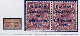 Ireland 1922 Harrison Rialtas Coils 1½d Horiz Pair, Fresh Used With Neat Light Steel Cds Of Maryborough - Used Stamps