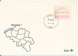 Belgium FDC Brugge 31-1-1983 Franking Label ATM Frama With Cachet - 1981-1990