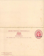 BAHAMAS Double Entier CARTE POSTALE -  CPA + Carte Réponse - VICTORIA - SURCHARGE ONE PENNY Sur PENNY HALFPENNU ROUGE - Sonstige & Ohne Zuordnung