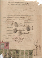 Delcampe - ThaÏlande Ancien Timbre(s) Fiscal Sur Document. - Thailand