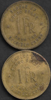 Monnaie Congo Belge 1 Franc 1949 Diametre 20 Mm 2 Pieces Plat03 - 1945-1951: Regencia