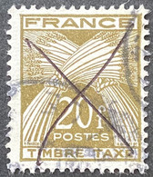 FRAYX087U1 - Timbres Taxe Type Gerbes 20 F Used Stamp 1946-55 - France YT YX 087 - Sellos