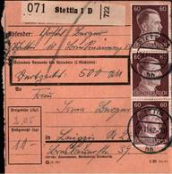 ! 1942 Stettin Nach Leipzig, Paketkarte,  Deutsches Reich, 3. Reich - Storia Postale