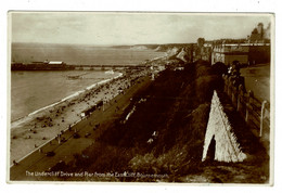 Ref 1420 - 1930 Real Photo Postcard - Undercliff Drive & Pier East Cliff Bournemouth Dorset - Bournemouth (avant 1972)