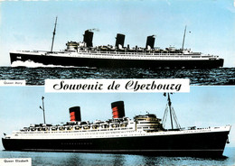 Cherbourg * Souvenir De La Commune * Paquebot QUEEN MARY Et QUEEN ELIZABETH - Cherbourg