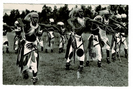 Ref 1422 - 1952 Real Photo Ethnic Postcard - Warriors - Ruanda Urundi - Ruanda-Burundi