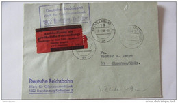 DDR Dienst/ZKD Fern-Brief Aus Brandenb.-Kirchmöser Kst.Deutsche Reichsbahn V.19.2.68 Mit Rotem Aufkleber Knr: AFS/ZKD 7 - Central Mail Service