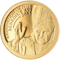 Monnaie, Îles Cook, Resignation Of Pope Benedict XVI, 1 Dollar, 2013, FDC, Or - Cookinseln