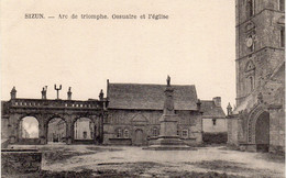 Delcampe - SIZUN - Arc De Triomphe, Ossuaire Et L'église - Sizun