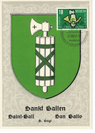 CARTE MAXIMUM ARMOIRIES ARMS WAPPEN SANKT-GALLEN 1959 - Maximum Cards