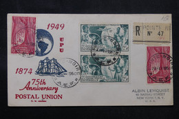 A.E.F. - Enveloppe De L'Union Postale En Recommandé De Pointe Noire Pour Les Etats Unis En 1950 - L 75644A - Briefe U. Dokumente