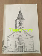 ORIGINELE GROTE TEKENING DOOR PAUL GHYSELEN GHIJSELEN 1992 OTEGEM ZWEVEGEM ST AMANDUS & ANNAKERK - Dessins