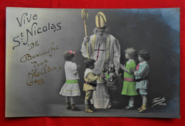 CPA Fauvette 1913 Saint-Nicolas Et Enfants - Saint-Nicholas Day