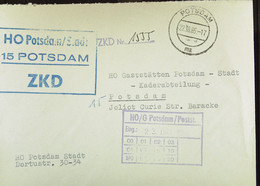 Orts-Brf Mit ZKD-Kastenst."HO Potsdam/Stadt 15 Potsdam" Vom 22.10.65 Mit ZKD Nr. 1555 Mit Eing-St HO Gaststätten Potsdam - Service Central De Courrier