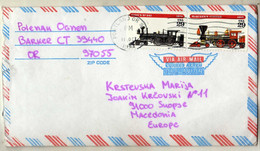 Air Mail Letter U.S.1994 Via Macedonia.nice Stamp Motive Railway,Locomotive,Trains - Storia Postale