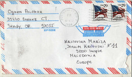 Air Mail Letter U.S.1994 Via Macedonia.nice Stamp Motive Flags - Storia Postale
