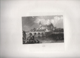 Gravure Ancienne/Bords De Loire/GIEN/ Dessinées  Et Gravées Par ROUARGUE Frères/ Paris/1850     LOIR3 - Estampas & Grabados