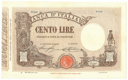 100 LIRE BARBETTI GRANDE B MATRICE LATERALE TESTINA FASCIO 02/06/1928 BB/SPL - Regno D'Italia – Other