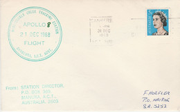 N°827 N -lettre (cover) -Apollo 8 Dec 1968 Flight- - Ozeanien