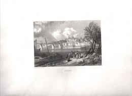 Gravure Ancienne/Bords De Loire/ ANCENIS /Dessinés  Et Gravés Par ROUARGUE Frères/Paris/1850  LOIR42 - Stiche & Gravuren