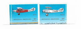 ARGENTINA 2000 PLANES MERCOSUR AIRMAIL EXHIBITION SAINT EXUPERY BIRTH ANNIV. SET OF 2 VALUES MINT NEVER HINGED - Nuovi