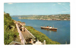 QUEBEC CITY, Quebec, Canada, La Promenade Des Gouverneurs, STEAMER SHIP, 1984 Chrome Postcard - Québec - La Citadelle