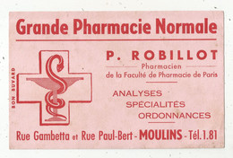 Buvard, Grande Pharmacie Normale ,P. Robillot, MOULINS, Frais Fr 1.55 E - Autres & Non Classés