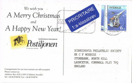 38299. Postal MALMÖ (Sverige) Suecia 1999. Slogan Tourisme. Merry Christmas - Briefe U. Dokumente