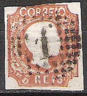 Portugal 1856:. Dom Pedro V. (5 REIS Brown) Michel-No. 9a Imperforated - Obliterée Cancelled - Used Stamps